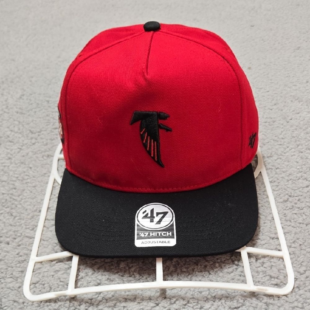 Falcons Throwback 47 Brand Red and Black Logo Cap Osfm